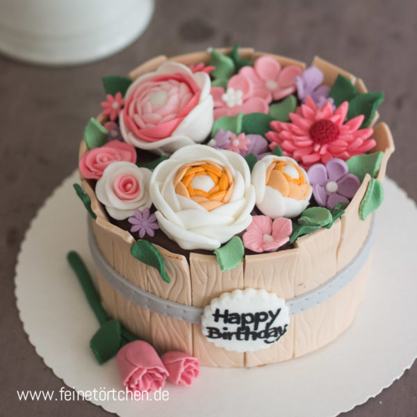 Blumentopf Rustikal Holzoptik Torte Mademoiselle Cupcake