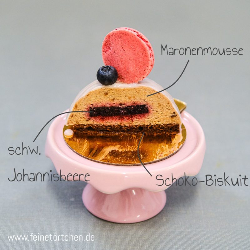 Mont Blanc Törtchen Marone Johannisbeere Mademoiselle Cupcake