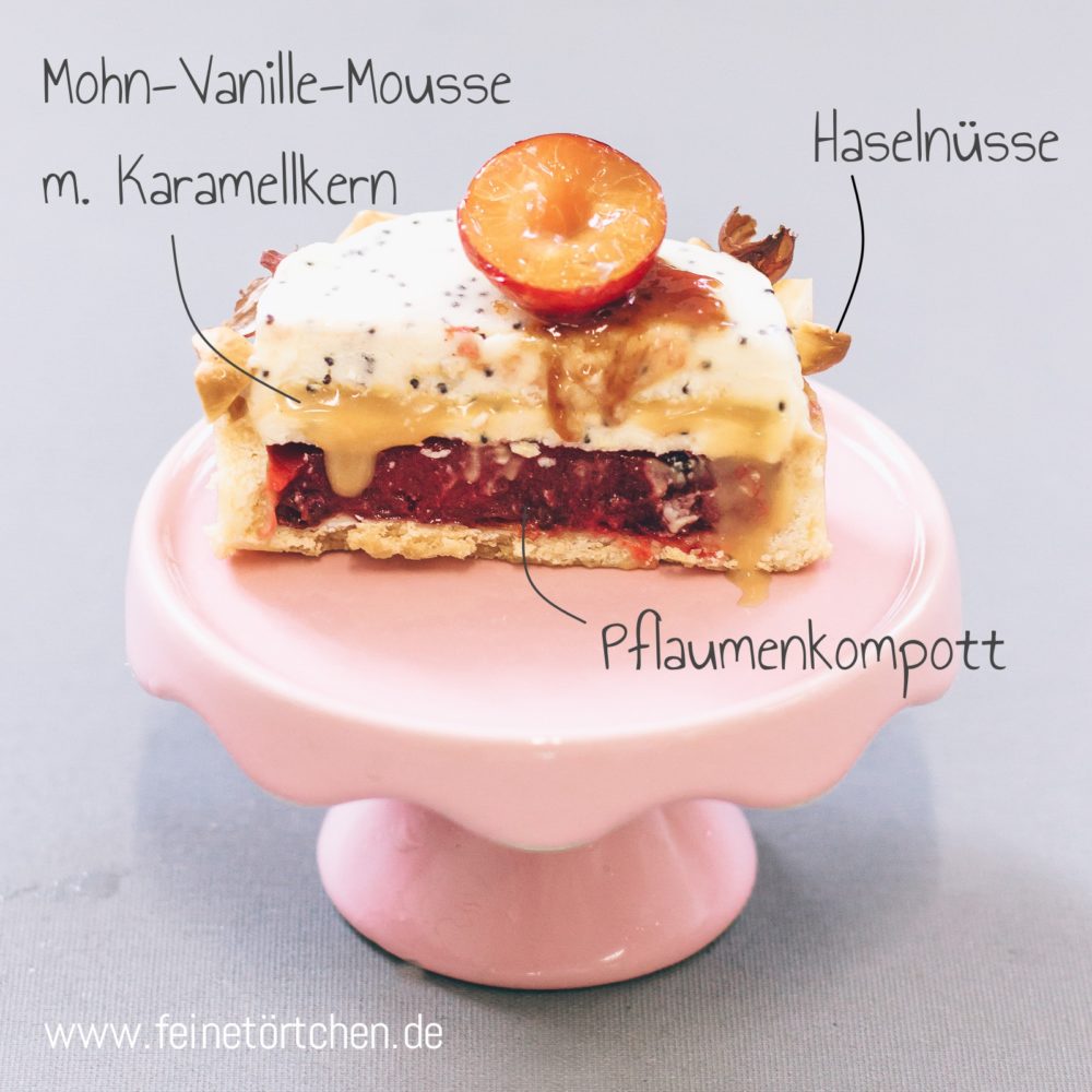 Morgenröte Pflaume Mohn Karamell Tartelette Pflaumenkuchen Mademoiselle Cupcake Magdeburg