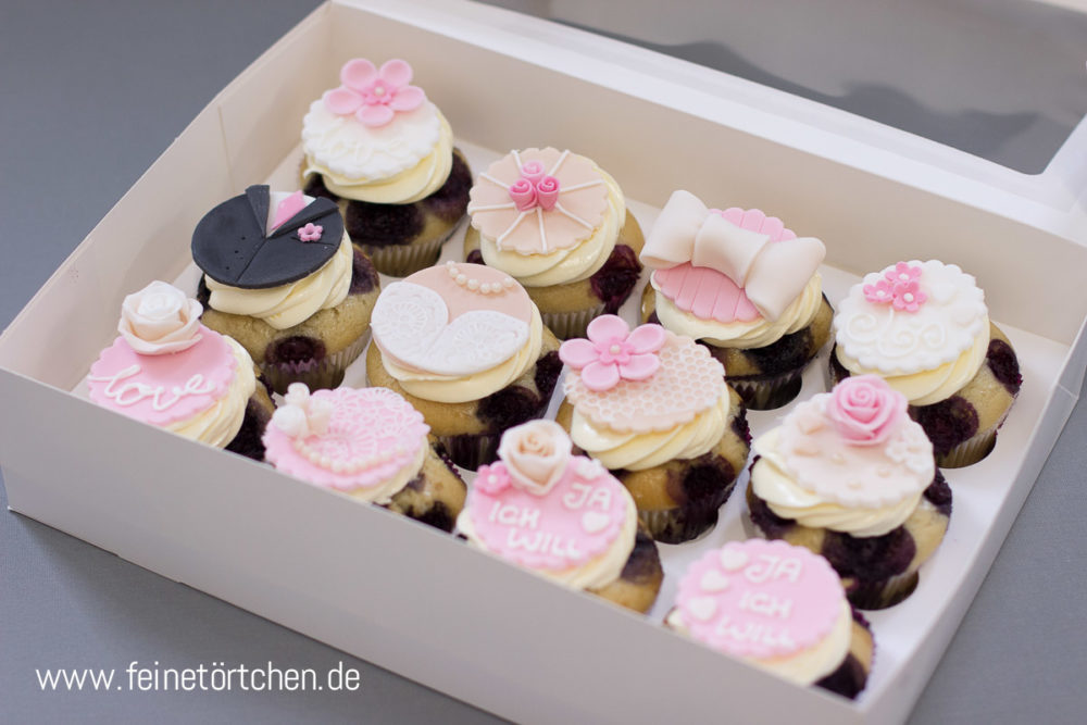 Hochzeit Braut Bräutigam Heiraten Fondant Dekoration Mademoiselle Cupcake