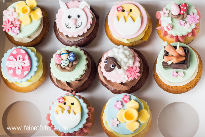 Cupcake Dekoration Ostern Osterhase Küken Möhren Eier Mademoiselle Cupcake