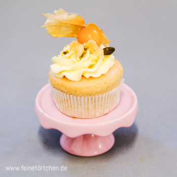 Vanille Pfirsich Maracuja Joghurt Cupcake